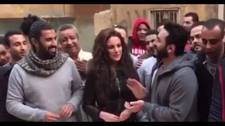 تامر حسني يحتفل بعيد ميلاد درة في تصوير فيلم تصبح علي خير دندنها
