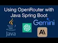 Using OpenRouter in Java Spring AI One API for ANY AI model GPT Claude Gemini etc