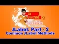 Java SWING - JLabel Common Methods JLabel Part