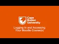 Logging In and Accessing Your Moodle Courses