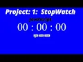 Project 1 StopWatch JavaScript projects for beginners in Hindi how to make stopwatch in js