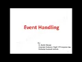 Event handling Part 1