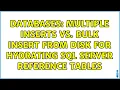 Databases Multiple Inserts vs Bulk Insert From Disk for hydrating SQL Server reference tables