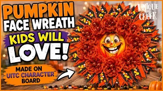 Kids Will LOVE This Pumpkin Face Halloween Wreath KIT047PF-26