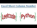 Leetcode Question 171 Excel Sheet Column Number in Python