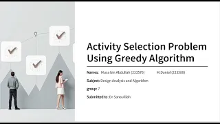Activity Selection Problem Using Greedy Algorithm - DAA Project