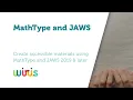 MathType and JAWS