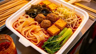 【LIVE】Street-style spicy mixed noodles sold at night market