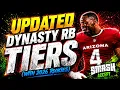 NEW 2026 Dynasty RB Rankings Tiers Rookies Included