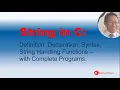 String in C and String Handling Functions