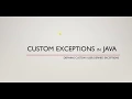Defining Custom Exceptions In Java User Define Exception in Java