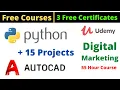Udemy Free Certificate Courses Python 15 Projects Digital Marketing Online Classes
