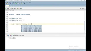 SQL Transaction Control by DDL SAVEPOINT ROLLBACK COMMIT