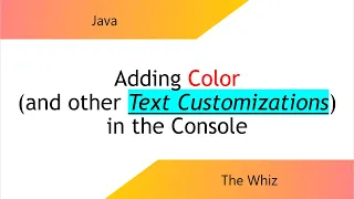 How to add Color and other text customizations into the Console in Java without library imports