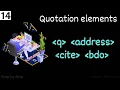 What are HTML Quotation elements Web Development series