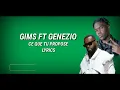 GIMS FT GENEZIO - CE QUE TU PROPOSES ( LYRICS )