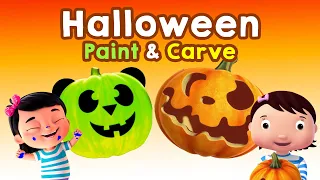 Pumpkin Painting & Carving Kids Songs 🎨🎃 | Halloween DIY Crafts & Rhymes | Little Baby Bum