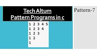Pattern Programs in C Number pattern in C Pattern 7
