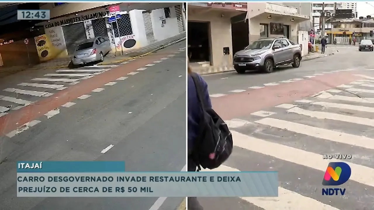 Carro desgovernado invade restaurante e deixa prejuízo de cerca de R$ 50 mil