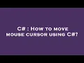C How to move mouse cursor using C