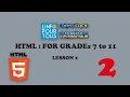 HTML Lesson 2 for Grades 7 to 11