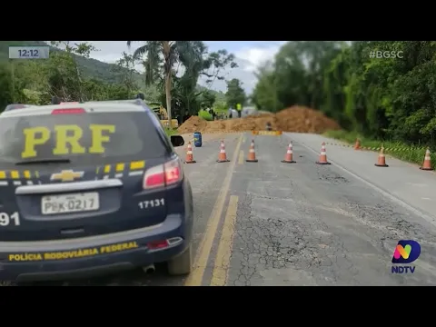 BR-470, em Indaial, passa por recuperação e deve ser liberada hoje