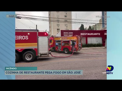 Cozinha de restaurante pega fogo em São José
