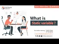 What is Static Variable Java Interview Questions Fullstack Edutech