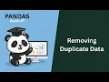 Removing Duplicate Data in Pandas Python Pandas Tutorial for Beginners Telugu