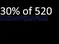 30 of 520 percentage of a number 30 percent of 520 procedure