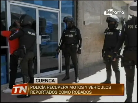 Policía recuperar motos y vehículos reportados como robados