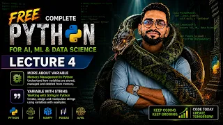 Python Full Course FREE Lecture 4 Memory Management Variables with Strings Zero to Advanced
