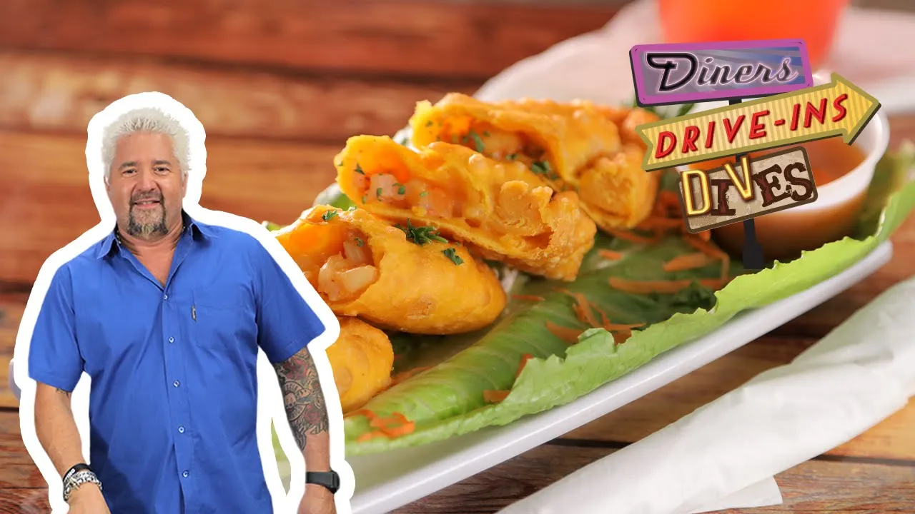 Guy Fieri Eats Shrimp Empanadas in Puerto Rico   Diners, Drive-Ins and Dives   Food Network