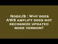 NodeJS Why does AWS amplify does not recognize updated node version
