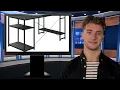 Home Office Computer Desk Chair Metal Frame MDF Board 5 Tier Open Bookshelf