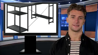 Home Office Computer Desk Chair Metal Frame MDF Board 5 Tier Open Bookshelf
