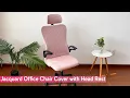 HOKIPO Office Chair Cover with Headrest Cover Stretchable Computer Desk Chair Seat Covers