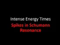 Intense Energy Times : Spikes in Schumann Resonance