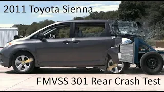 2011-2020 Toyota Sienna FMVSS 301 Rear Crash Test 50 Mph