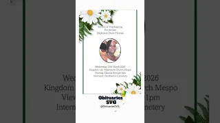 Stephonne Thomas Funeral Announcement