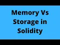 Difference between memory and storage keyword in solidity
