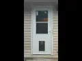 LARSON Pet Door 32-in x 81-in White Wood Core Storm Door Install