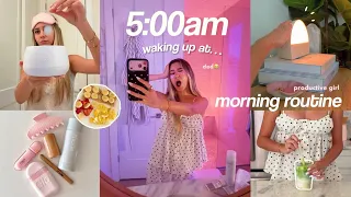 WAKING UP AT 5AM🧚🏼 *realistic* + productive morning routine
