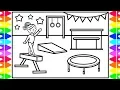 How to Draw Gymnastics for Kids Gymnastics Drawing for Kids Gymnastics Coloring Pages Kids