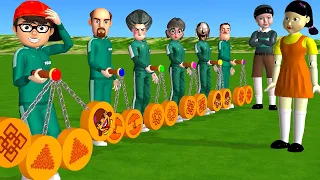 Scary Teacher 3D vs Squid Game Clackers Trying Dalgona Candy Shapes Challenge Nick and Tani Winning