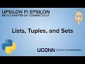 Lists Tuples and Sets