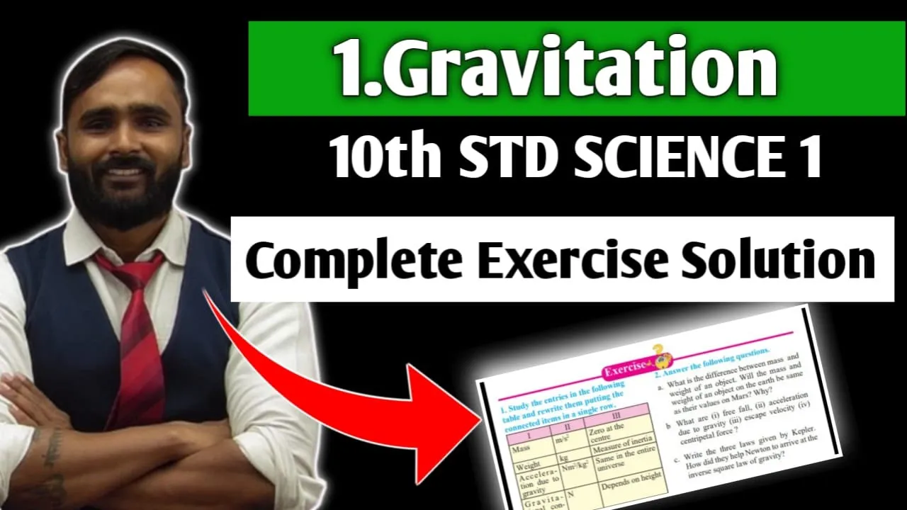 10th SCIENCE | 1.GRAVITATION | Exercise Solution with Explanation | PRADEEP GIRI SIR