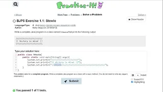 Java Practice-it Introduction to Java Programming Exercise 1 1 Stewie