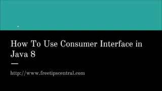 How To Use Consumer Interface In Java 8