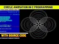 How to create Circle animation in C PROGRAM Circle in c C graphics program with Source code